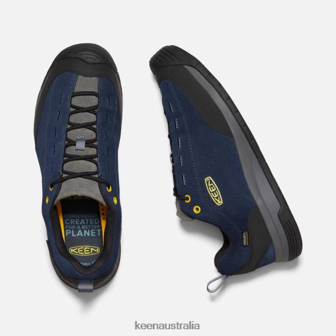 H68B1 Black Iris-Magnet Keen Jasper II Waterproof Suede Leather Trainers