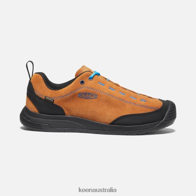H68B4 Pumpkin Spice-Black Keen Jasper II Waterproof Suede Leather Trainers