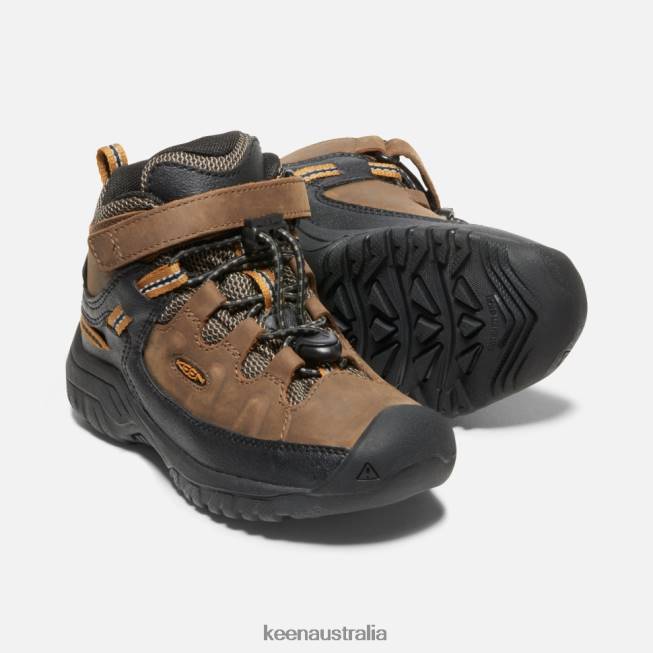 H68B534 DARK EARTH-GOLDEN BROWN Keen Little ' Targhee Waterproof Boot