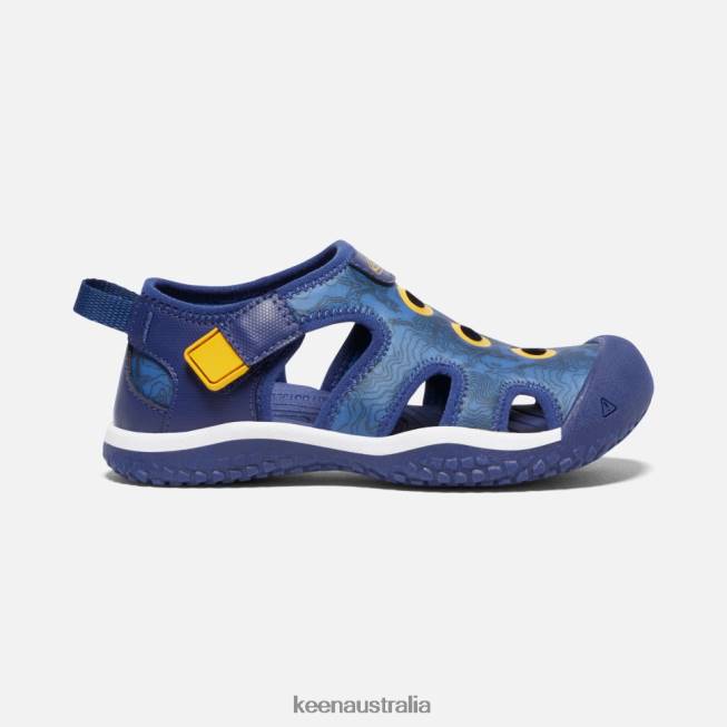 H68B594 Bright Cobalt-Blue Depths Keen Little ' Stingray Sandal