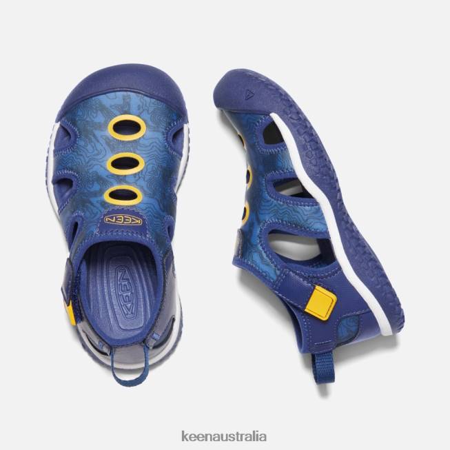 H68B594 Bright Cobalt-Blue Depths Keen Little ' Stingray Sandal