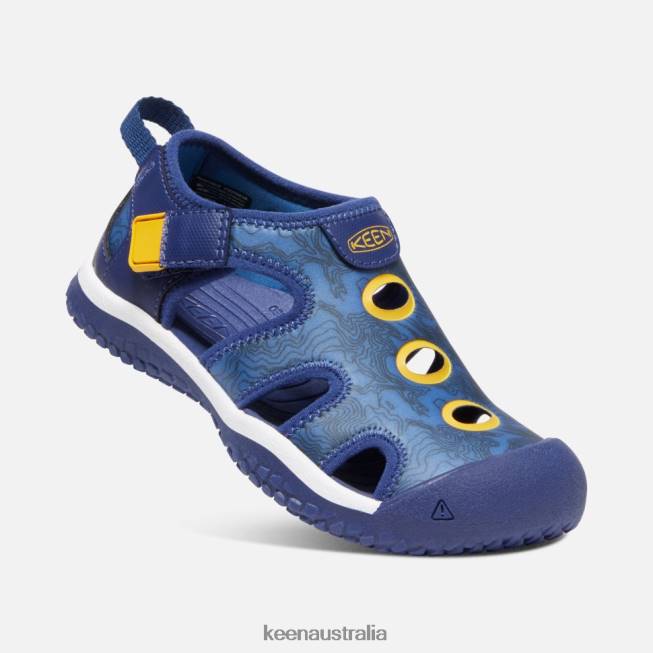 H68B594 Bright Cobalt-Blue Depths Keen Little ' Stingray Sandal