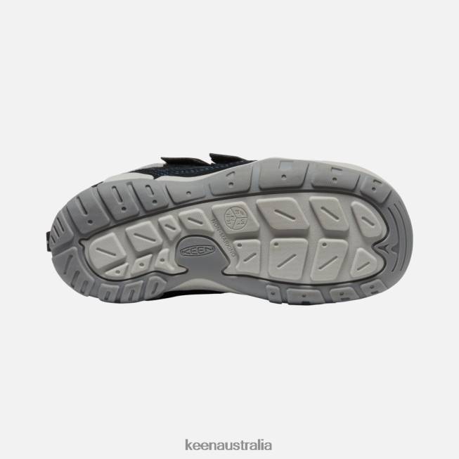 H68B546 Black-Mykonos Blue Keen Big ' Knotch Double Strap Chukka