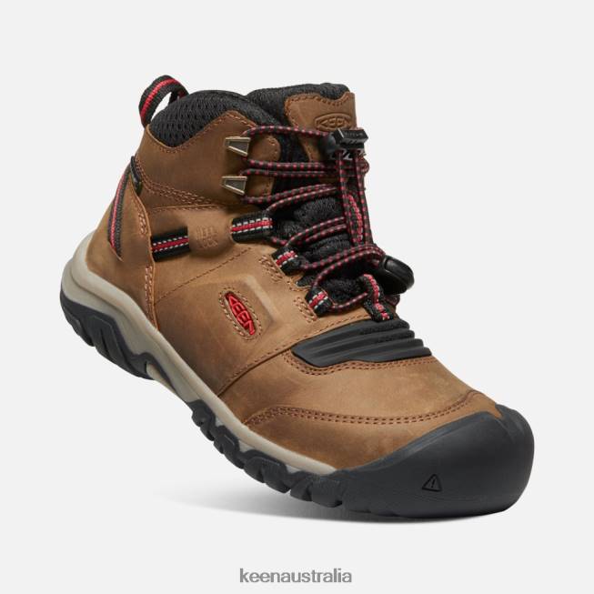 H68B602 Bison-Red Carpet Keen Big ' Ridge Flex Waterproof Boot