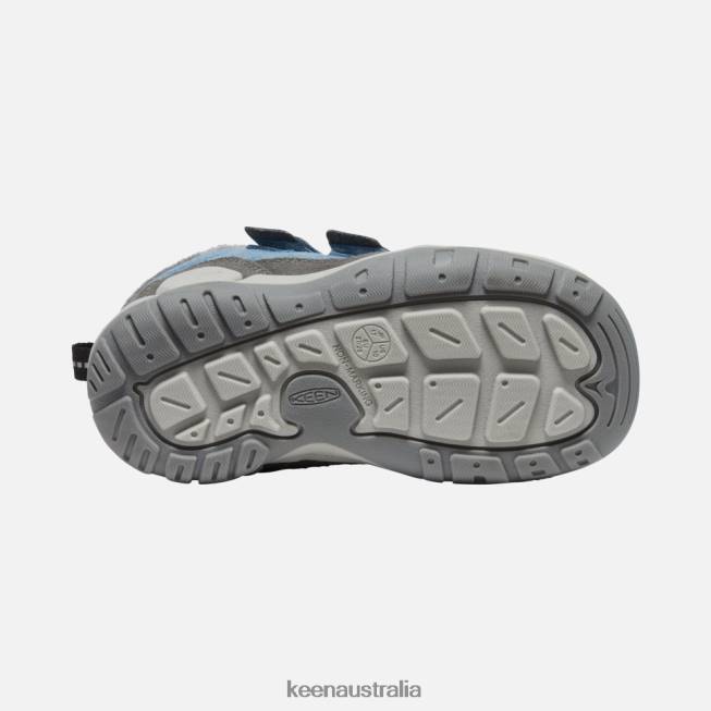 H68B539 Magnet-Blue Shadow Keen Little ' Knotch Double Strap Chukka