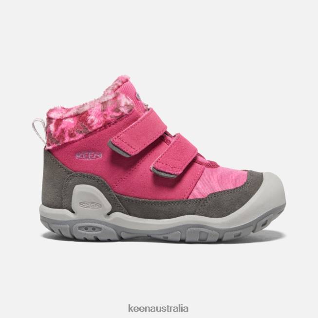 H68B556 Fruit Dove-Black Keen Little ' Knotch Double Strap Chukka