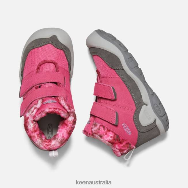 H68B556 Fruit Dove-Black Keen Little ' Knotch Double Strap Chukka