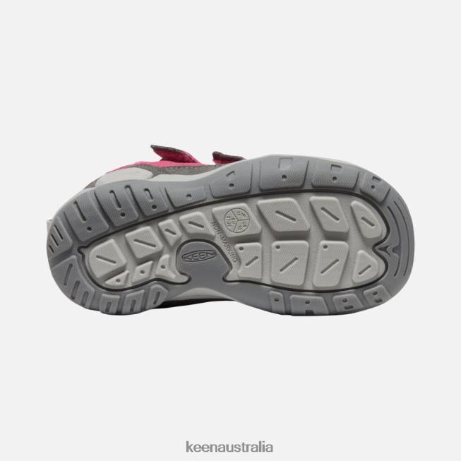 H68B556 Fruit Dove-Black Keen Little ' Knotch Double Strap Chukka