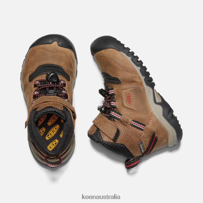 H68B609 Bison-Red Carpet Keen Little ' Ridge Flex Waterproof Boot