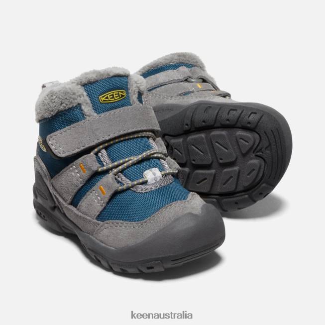 H68B555 Steel Grey- Blue Wing Teal Keen Toddlers' Knotch Chukka