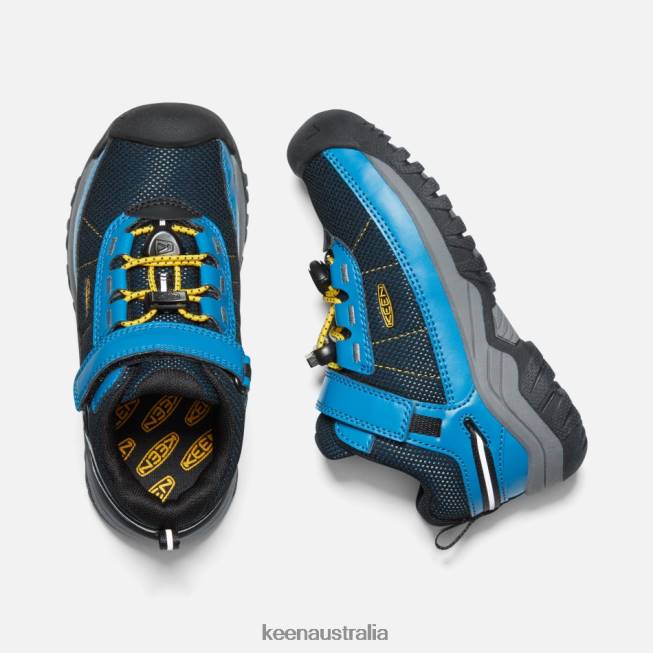H68B282 Mykonos Blue-Keen Yellow Keen Mykonos Blue-Yellow Younger ' Targhee Sport Vent Hiking Shoes