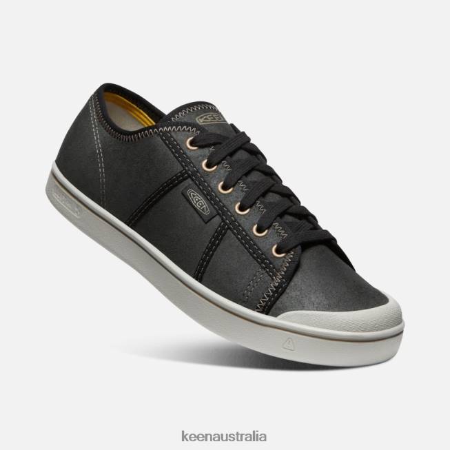 H68B480 Black-Silver Birch Keen Eldon Harvest Leather Sneaker
