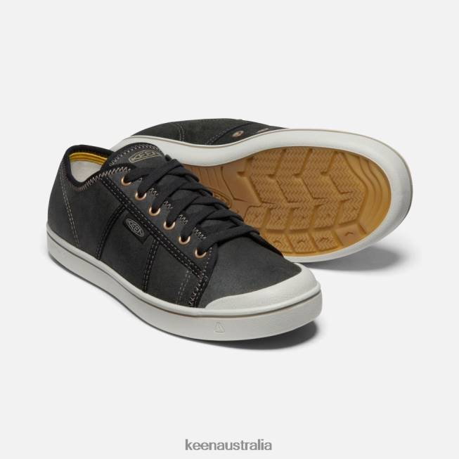 H68B480 Black-Silver Birch Keen Eldon Harvest Leather Sneaker