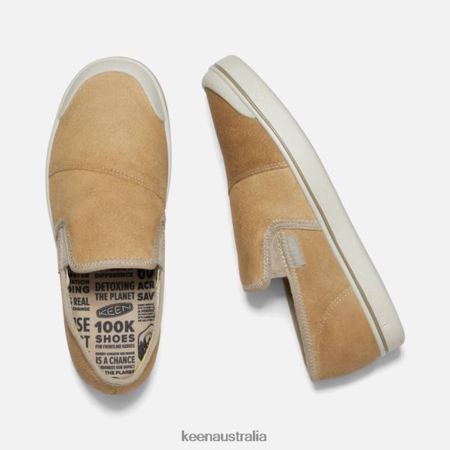 H68B487 Beige-Silver Birch Keen Eldon Harvest Leather Slip-On