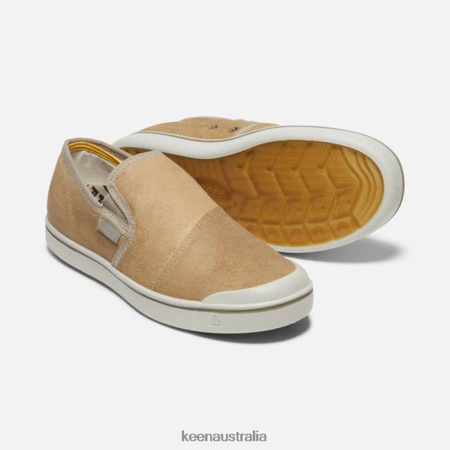 H68B487 Beige-Silver Birch Keen Eldon Harvest Leather Slip-On