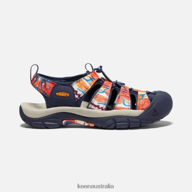 H68B405 Groovy Orange-Navy Keen Newport x Outdoor Afro