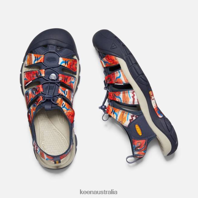 H68B405 Groovy Orange-Navy Keen Newport x Outdoor Afro
