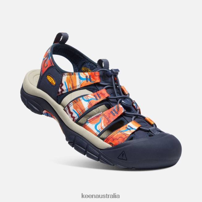 H68B405 Groovy Orange-Navy Keen Newport x Outdoor Afro