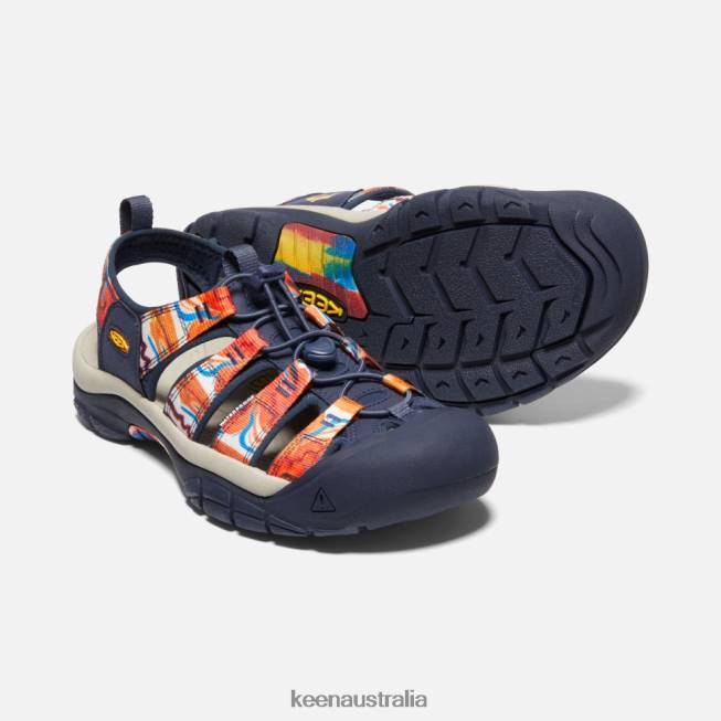 H68B405 Groovy Orange-Navy Keen Newport x Outdoor Afro
