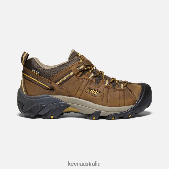 H68B252 Cascade Brown-Golden Yellow Keen Targhee II Waterproof Wide Fit Hiking Shoes