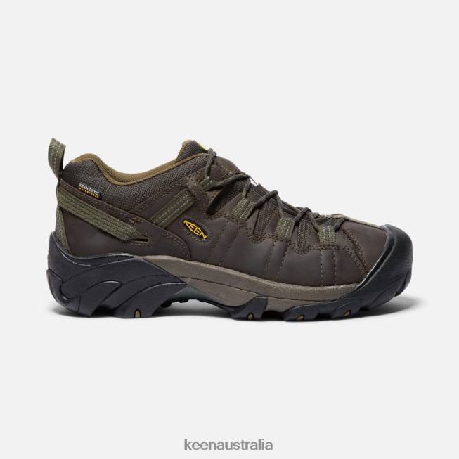 H68B253 Canteen-Dark Olive Keen Targhee II Waterproof Wide Fit Hiking Shoes