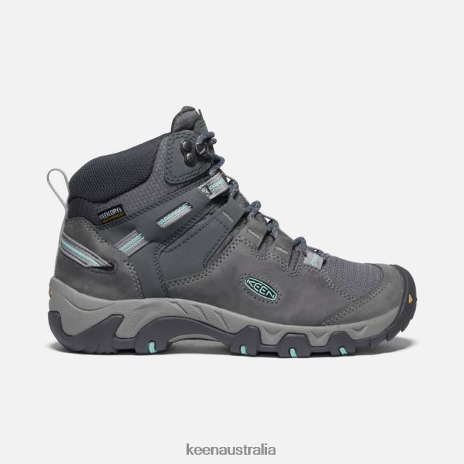 H68B189 Steel Grey-Ocean Wave Keen Steens Leather Waterproof Boot