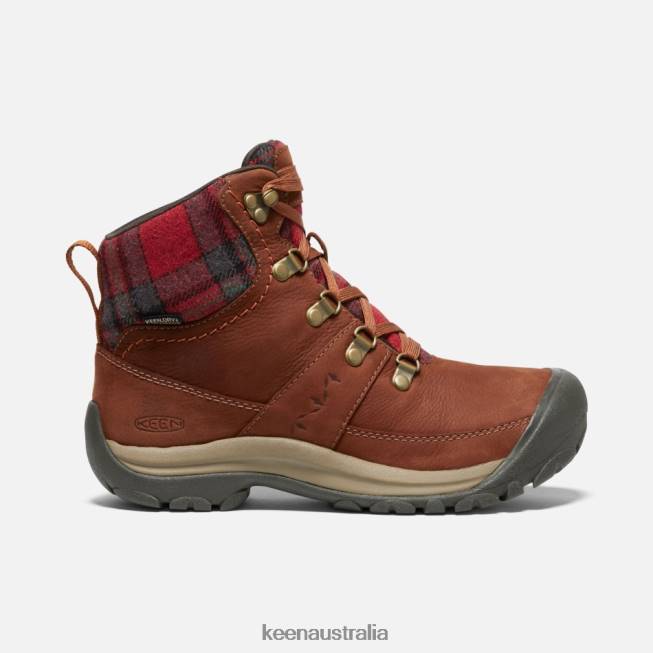 H68B190 Tortoise Shell-Red Plaid Keen Kaci III Winter Waterproof Boot