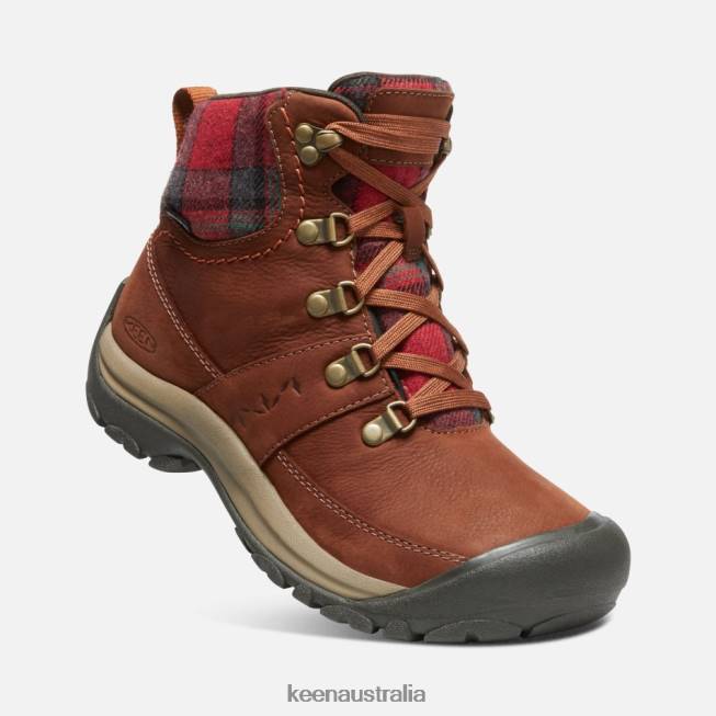 H68B190 Tortoise Shell-Red Plaid Keen Kaci III Winter Waterproof Boot