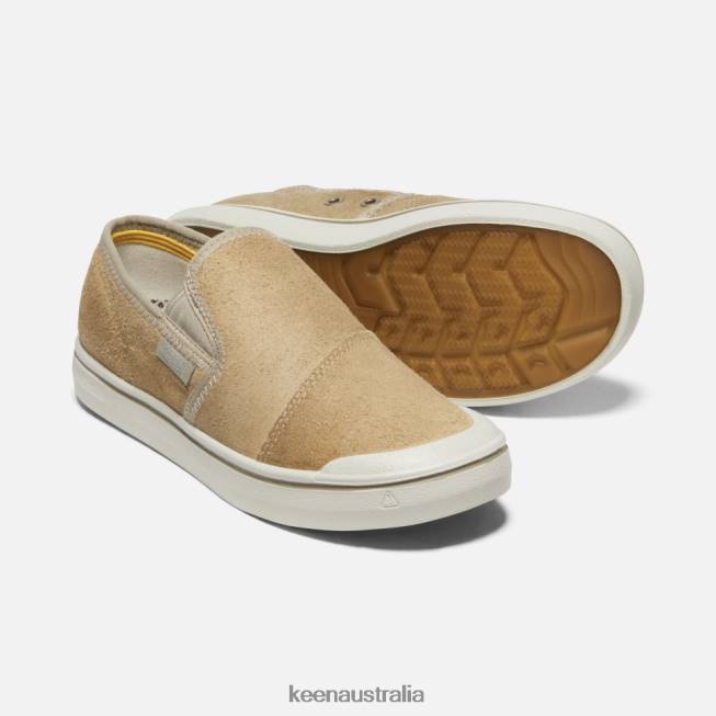 H68B327 Beige-Silver Birch Keen Elsa Harvest Leather Slip-On