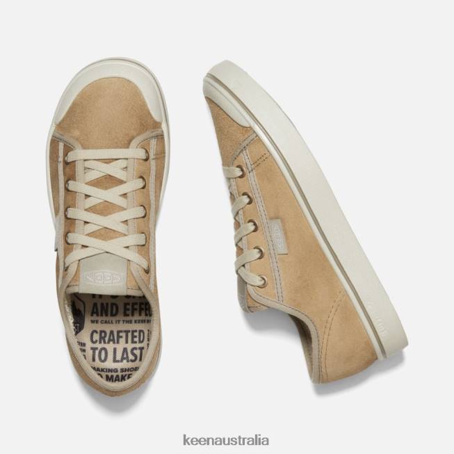 H68B328 Beige-Silver Birch Keen Elsa Harvest Leather Sneaker