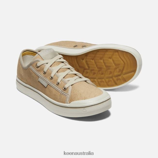 H68B328 Beige-Silver Birch Keen Elsa Harvest Leather Sneaker