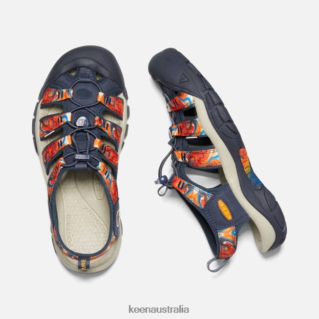H68B407 Groovy Orange-Navy Keen Newport x Outdoor Afro