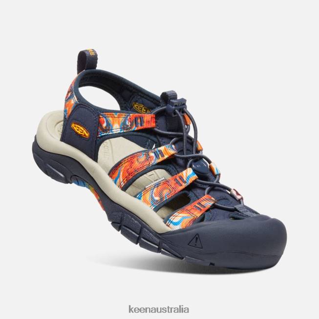 H68B407 Groovy Orange-Navy Keen Newport x Outdoor Afro