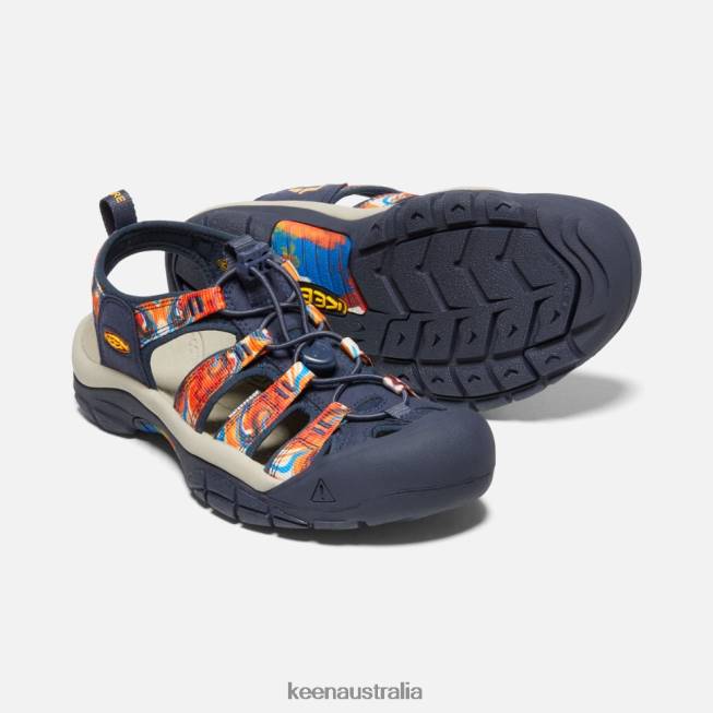 H68B407 Groovy Orange-Navy Keen Newport x Outdoor Afro