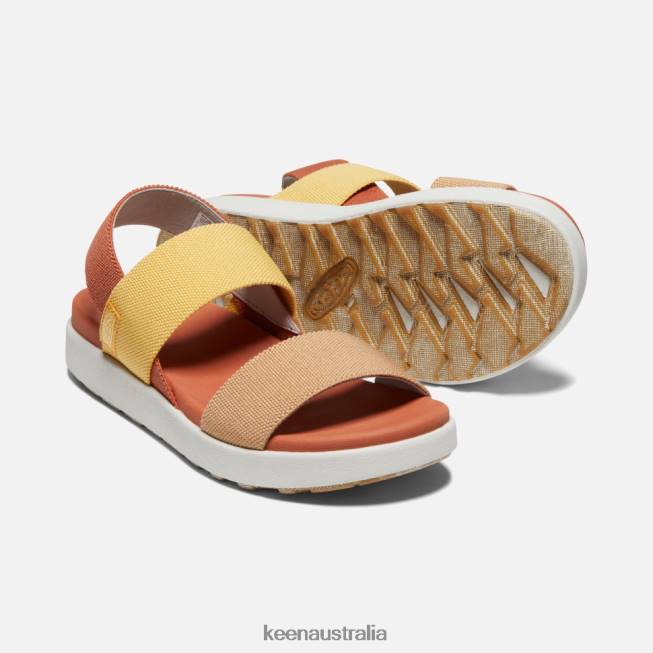H68B379 Fossil Orange-Silver Birch Keen Elle Backstrap Sandal