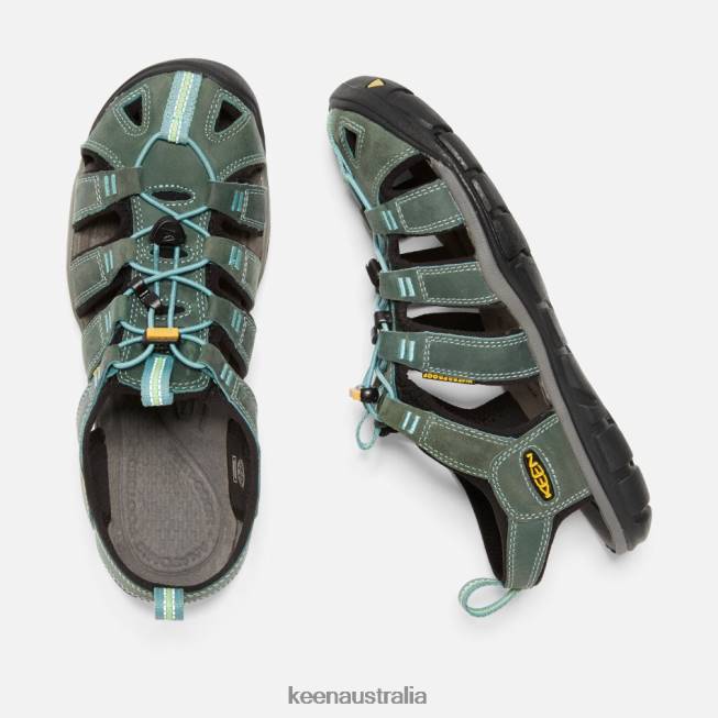 H68B87 Mineral Blue-Yellow Keen Clearwater Leather Cnx Sandals