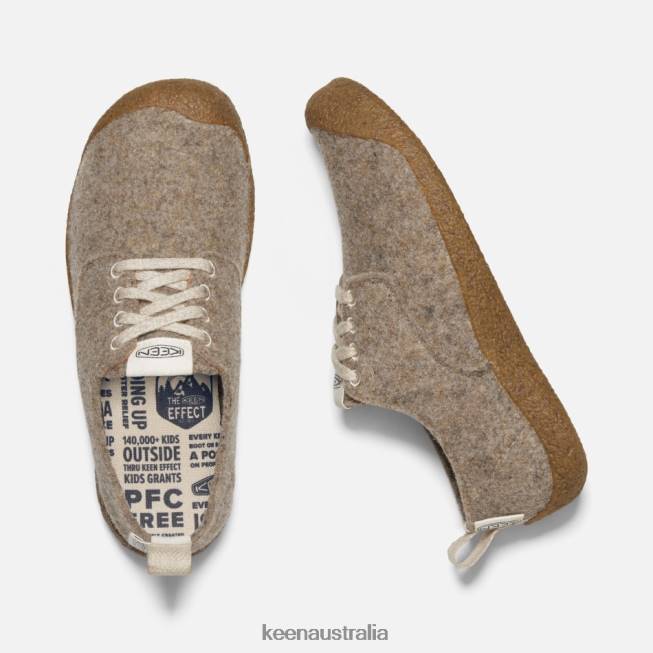 H68B114 Taupe Felt-Birch Keen Mosey Derby Shoe