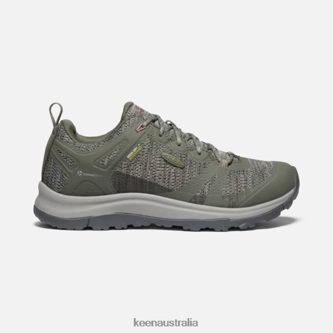H68B157 Dusty Olive-Nostalgia Rose Keen Terradora II Waterproof Hiking Trainers