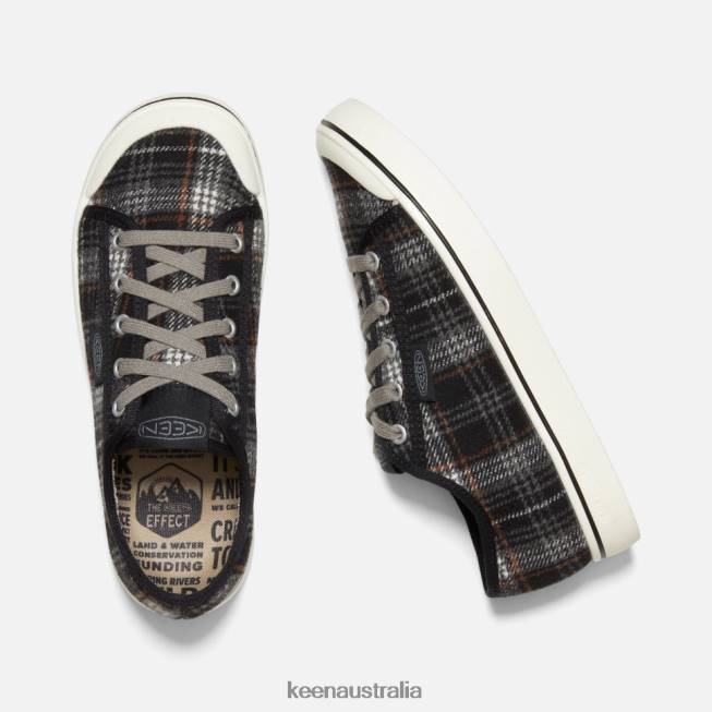 H68B335 Black Plaid-Steel Grey Keen Elsa V Sneaker