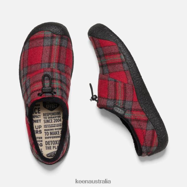 H68B339 Red Plaid-Steel Grey Keen Howser III Slide