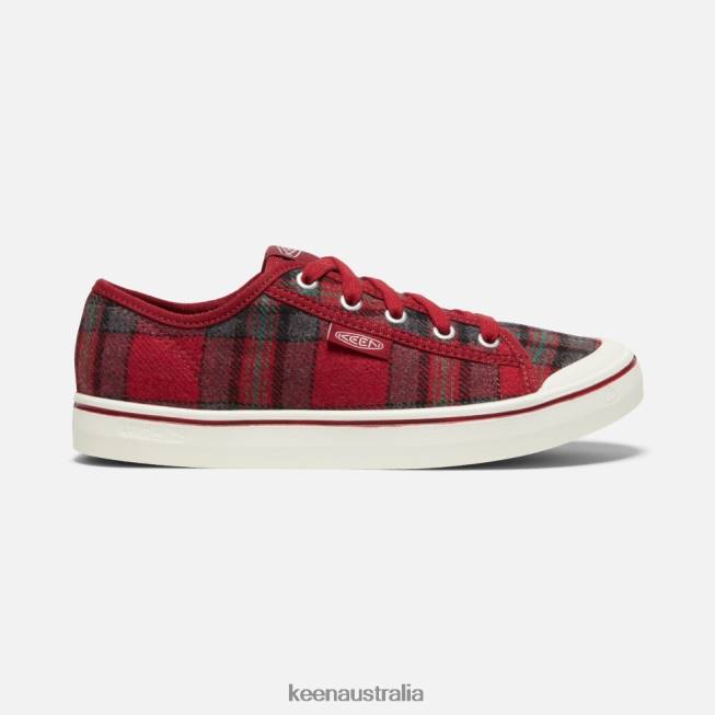 H68B352 Red Plaid-Red Dahlia Keen Elsa V Sneaker