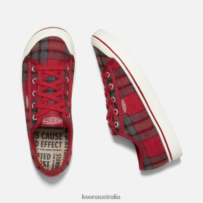 H68B352 Red Plaid-Red Dahlia Keen Elsa V Sneaker