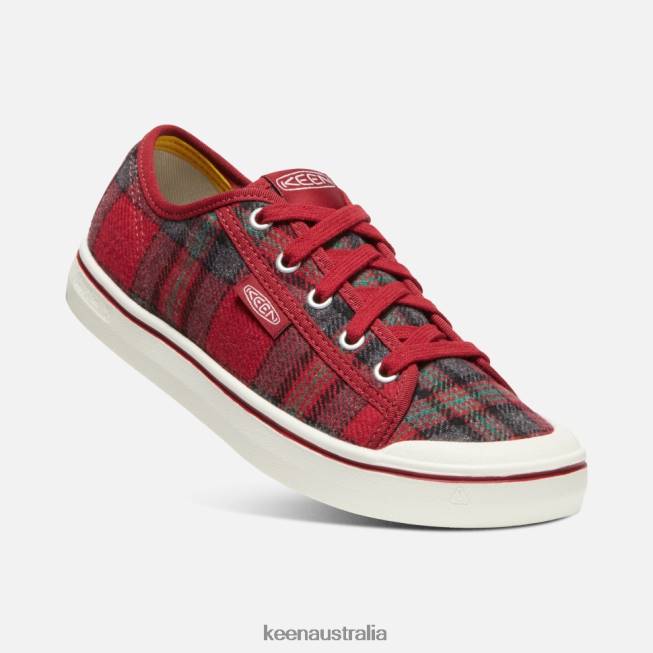 H68B352 Red Plaid-Red Dahlia Keen Elsa V Sneaker