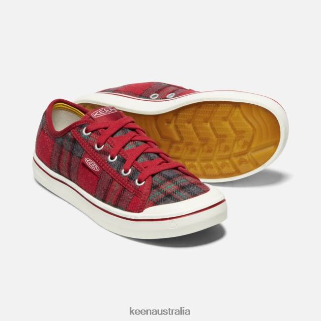 H68B352 Red Plaid-Red Dahlia Keen Elsa V Sneaker